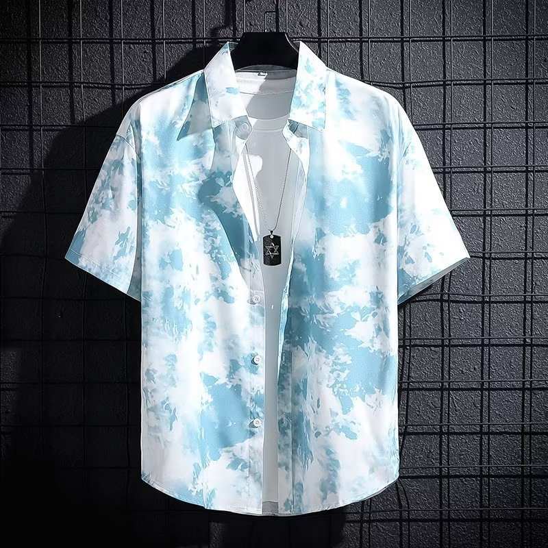 Men's Ice Silk Breathable Summer High - end Printed Shirt - MarketDomez