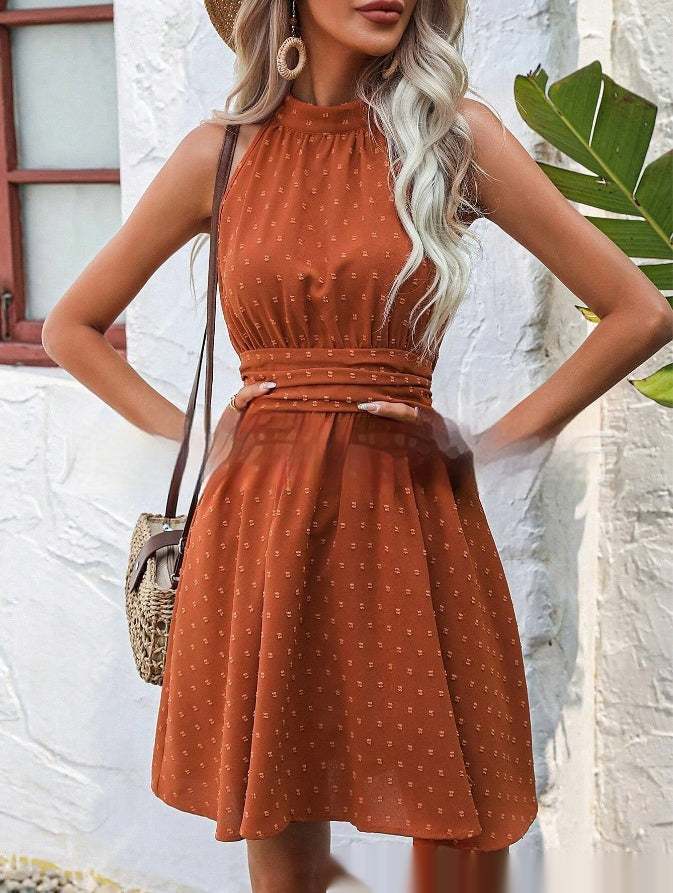 Sleeveless Split Mid - length Dress Midi Dress - MarketDomez
