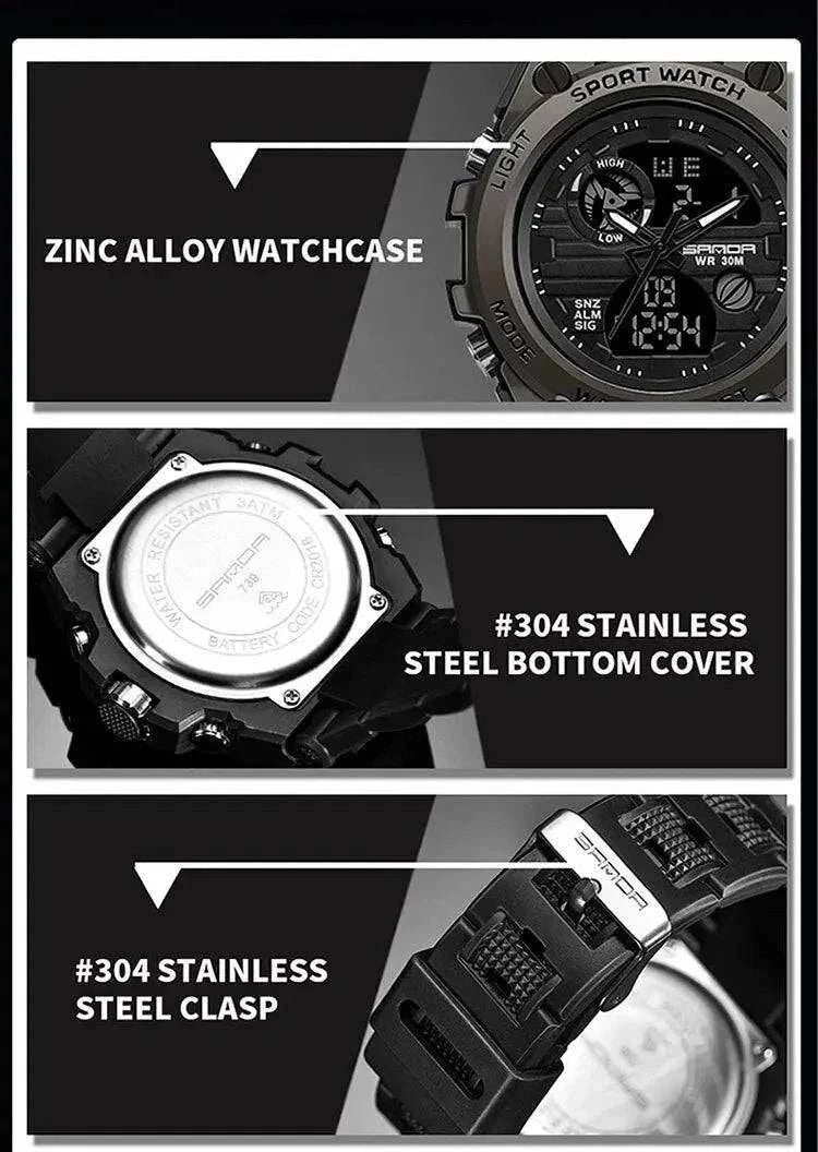 Watch SANDA Top Luxury Watches Men Military Army Waterproof - push up rack, WIFI Repeater, Smart Watch GPS, christmas ornament ball, pet hair cleaner brush, 3m double sided tape, 4-in-1 USB C Cable, automatic toothpaste dispense, Wireless Mobile Controller - MarketDomez