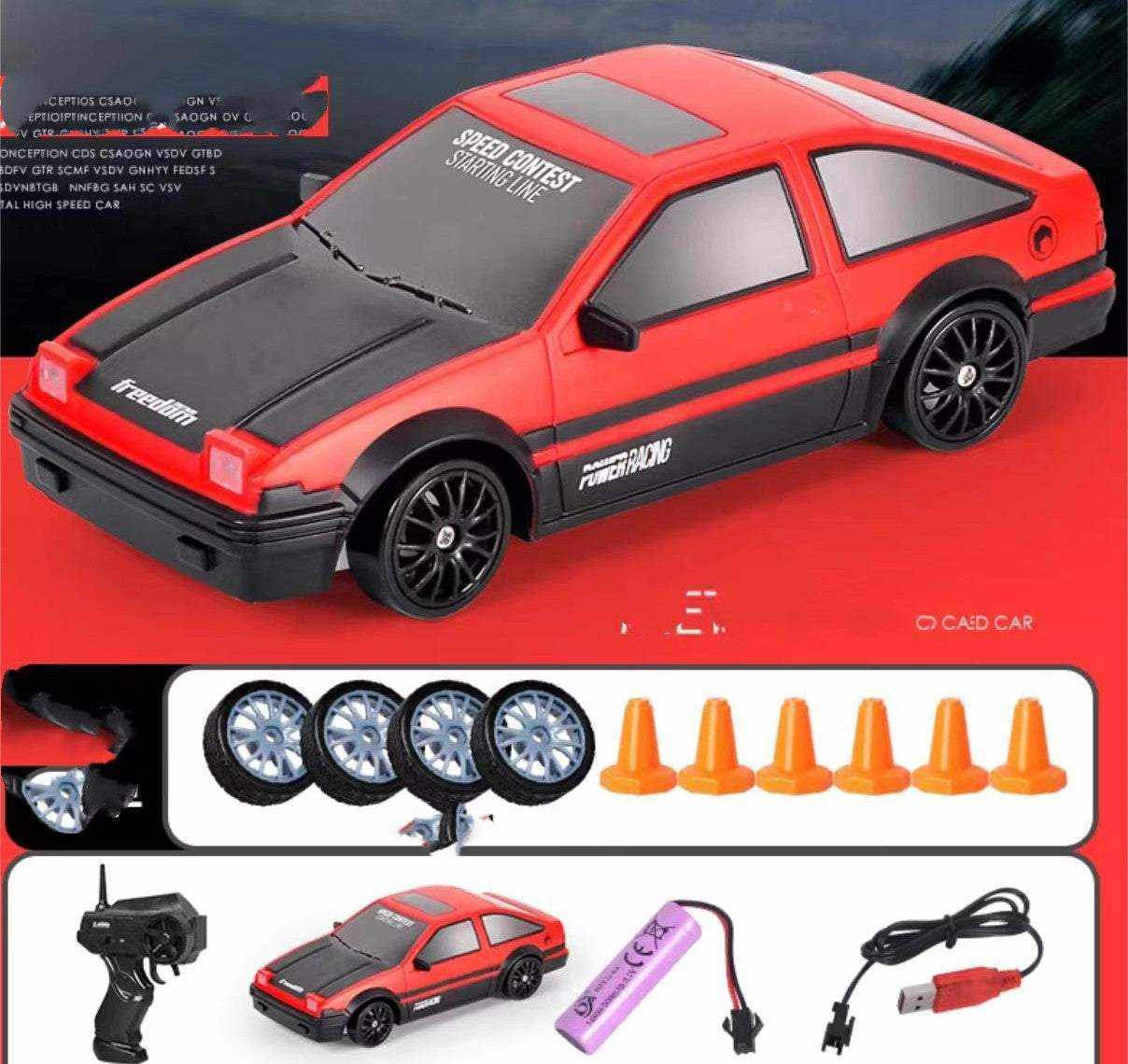 2.4G Drift Rc Car Toy Remote Control GTR Model AE86 Vehicle Car - push up rack, WIFI Repeater, Smart Watch GPS, christmas ornament ball, pet hair cleaner brush, 3m double sided tape, 4-in-1 USB C Cable, automatic toothpaste dispense, Wireless Mobile Controller -  MarketDomez