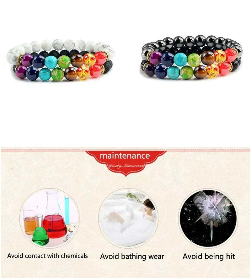 2Pcs/set Different Styles Chakra unisex Bracelet - push up rack, WIFI Repeater, Smart Watch GPS, christmas ornament ball, pet hair cleaner brush, 3m double sided tape, 4-in-1 USB C Cable, automatic toothpaste dispense, Wireless Mobile Controller -  MarketDomez