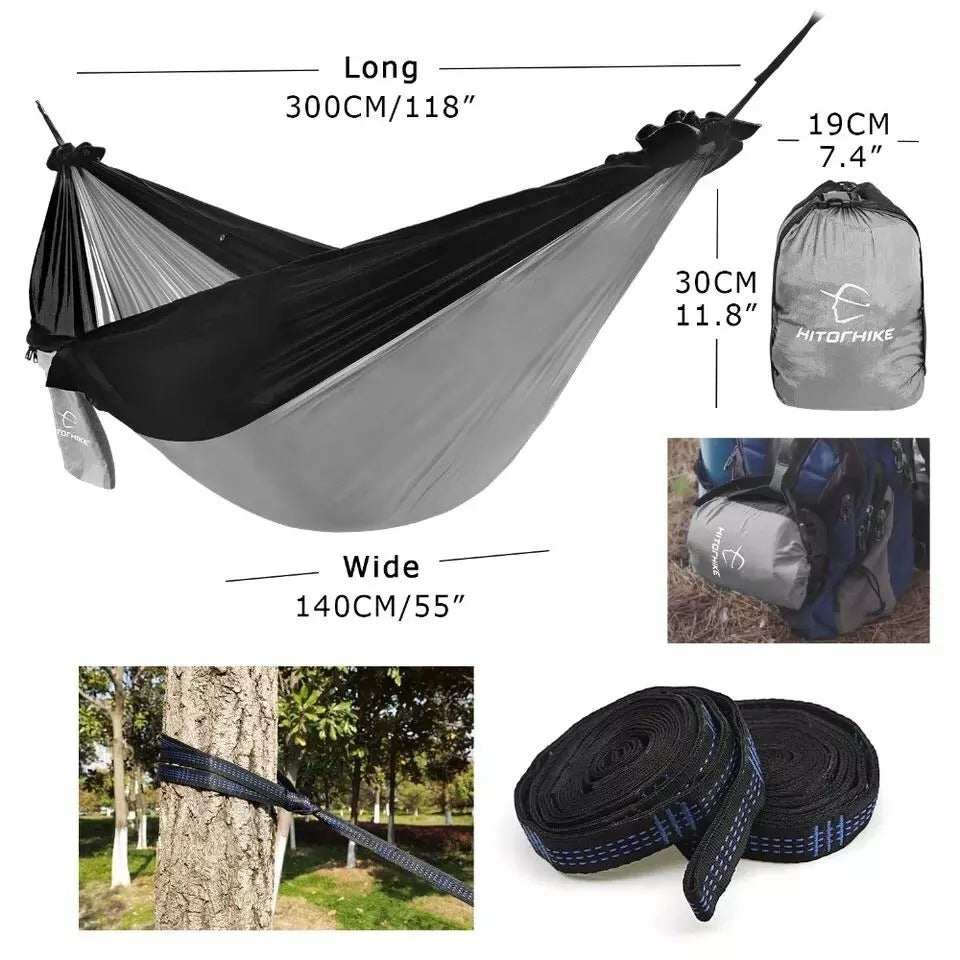 Backpacking Hammock - Portable Nylon Parachute Outdoor Double Hammock - MarketDomez