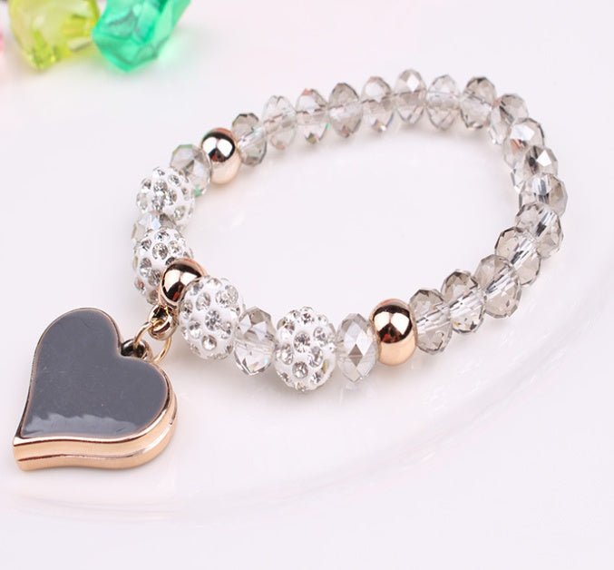 Elastic Crystal Bracelet & Bangle Heart - MarketDomez