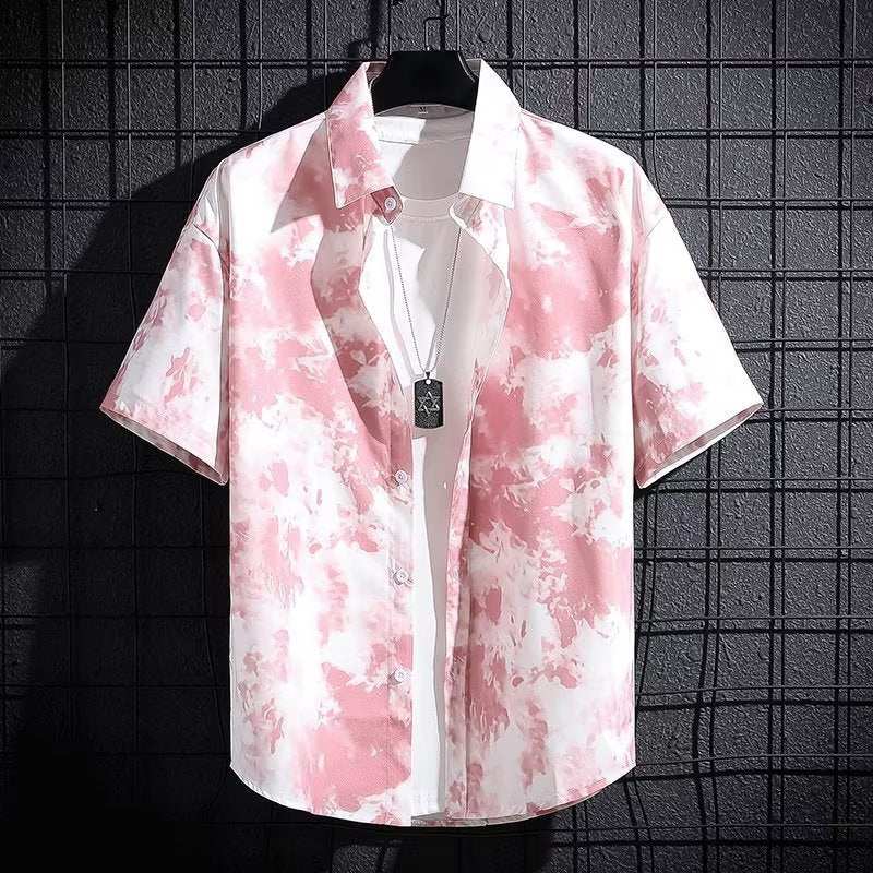 Men's Ice Silk Breathable Summer High - end Printed Shirt - MarketDomez