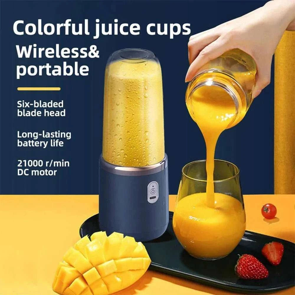 Multifunctional Electric Juicer 6 Blades Rechargeable Portable - MarketDomez