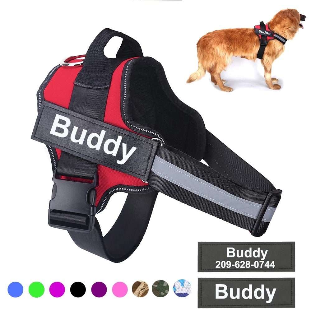 Personalized Dog Harness NO PULL Reflective Breathable Adjustable Pet Harness Vest For Small Large Dog Custom Patch Pet Supplies - push up rack, WIFI Repeater, Smart Watch GPS, christmas ornament ball, pet hair cleaner brush, 3m double sided tape, 4-in-1 USB C Cable, automatic toothpaste dispense, Wireless Mobile Controller -  MarketDomez