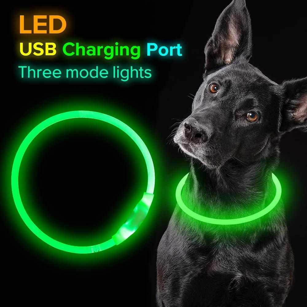 Pet Flashing Collar USB Rechargeable Glowing Necklace Safety Collar Light Up Collars For Night Walking Electric Dog Collar Neon - push up rack, WIFI Repeater, Smart Watch GPS, christmas ornament ball, pet hair cleaner brush, 3m double sided tape, 4-in-1 USB C Cable, automatic toothpaste dispense, Wireless Mobile Controller -  MarketDomez