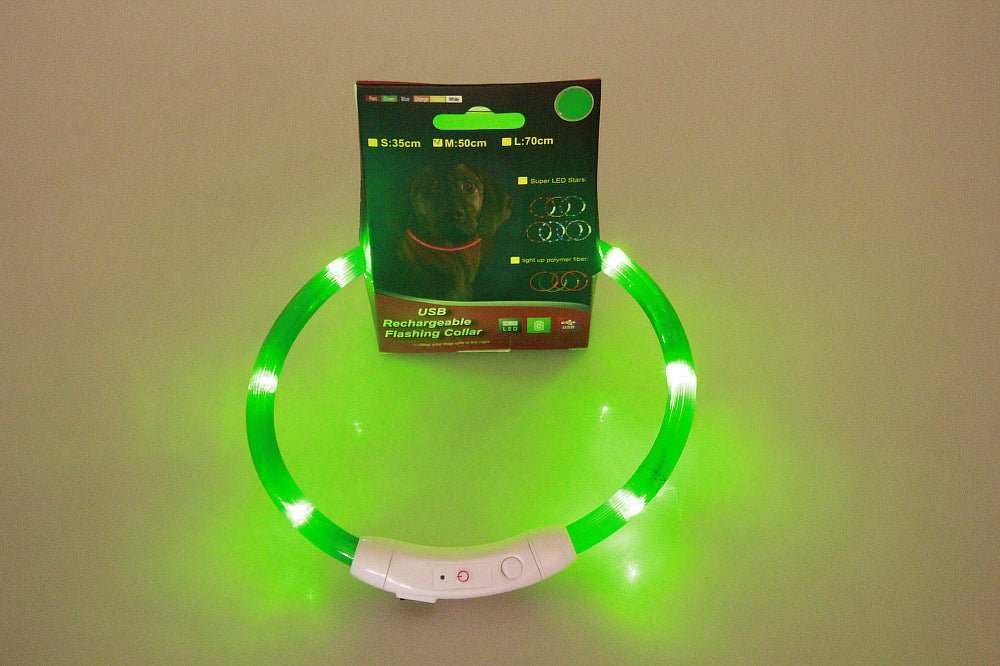 Pet Flashing Collar USB Rechargeable Glowing Necklace Safety Collar Light Up Collars For Night Walking Electric Dog Collar Neon - push up rack, WIFI Repeater, Smart Watch GPS, christmas ornament ball, pet hair cleaner brush, 3m double sided tape, 4-in-1 USB C Cable, automatic toothpaste dispense, Wireless Mobile Controller -  MarketDomez