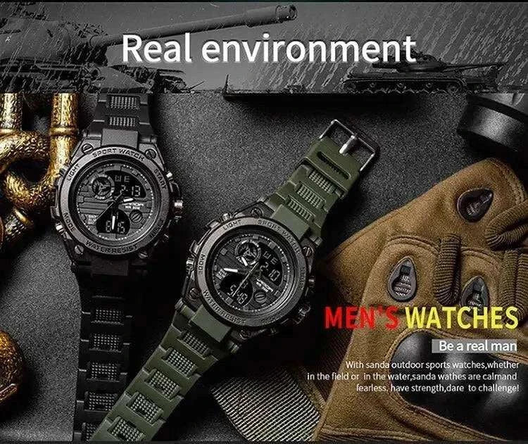 Watch SANDA Top Luxury Watches Men Military Army Waterproof - push up rack, WIFI Repeater, Smart Watch GPS, christmas ornament ball, pet hair cleaner brush, 3m double sided tape, 4-in-1 USB C Cable, automatic toothpaste dispense, Wireless Mobile Controller -  MarketDomez
