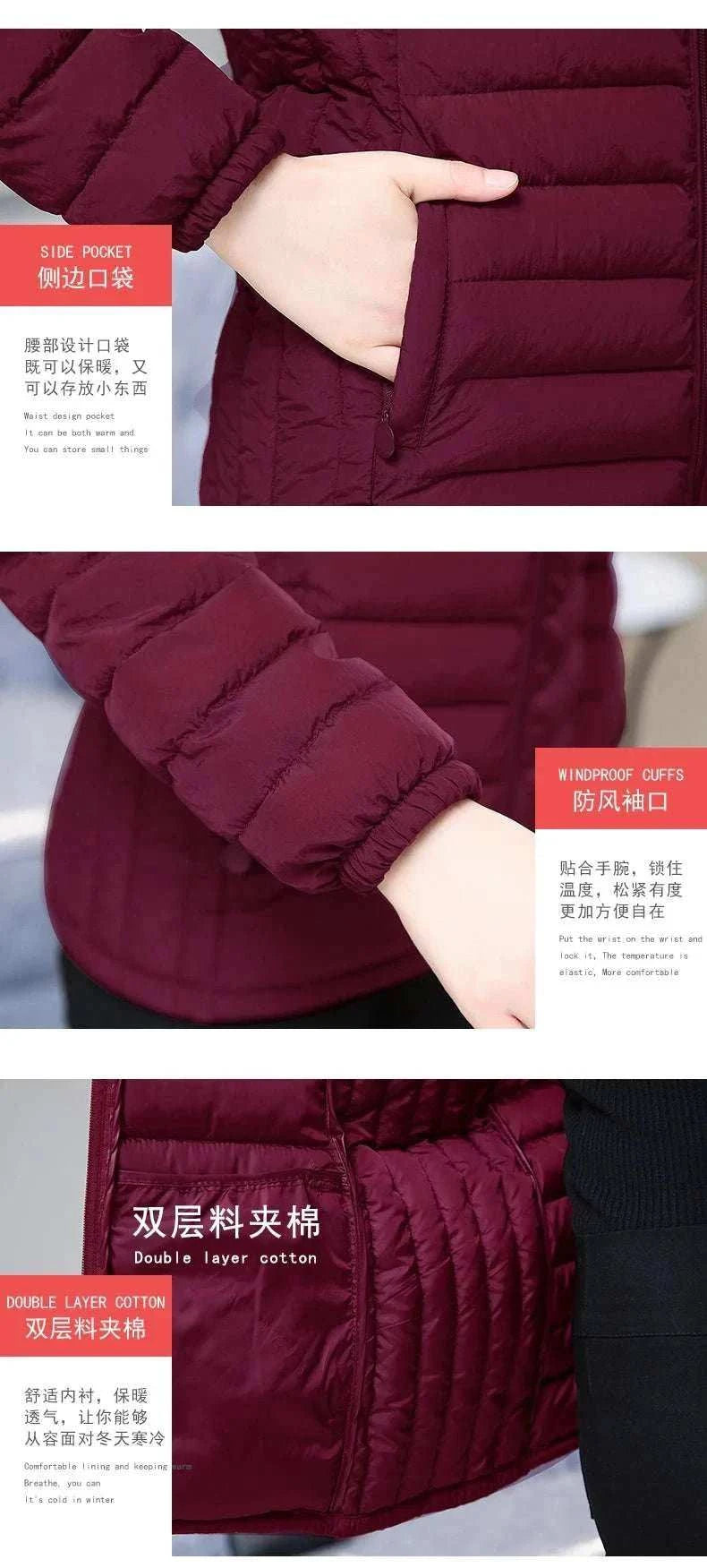 Winter Women Ultralight Thin Padded Jacket Coat Lady Short Outdoor Warm - push up rack, WIFI Repeater, Smart Watch GPS, christmas ornament ball, pet hair cleaner brush, 3m double sided tape, 4-in-1 USB C Cable, automatic toothpaste dispense, Wireless Mobile Controller -  MarketDomez