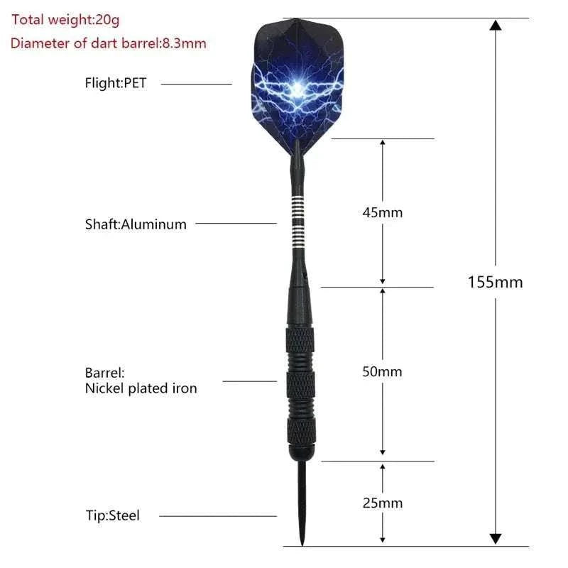 Yernea Steel Pointed Darts 3Pcs High-quality Hard Darts 20g Professinal Indoor Sports Entertainment Games Shafts Flight - push up rack, WIFI Repeater, Smart Watch GPS, christmas ornament ball, pet hair cleaner brush, 3m double sided tape, 4-in-1 USB C Cable, automatic toothpaste dispense, Wireless Mobile Controller -  MarketDomez